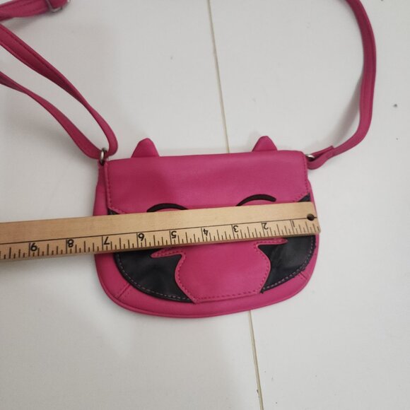 Pink Cat Face Crossbody Purse Cute Novelty Animal Mini Bag Adjustable Strap - Picture 10 of 11